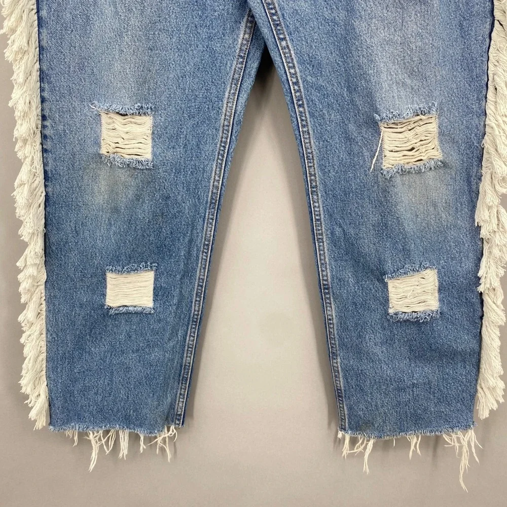 Levi's 550 Vintage Relaxed‎ Fit Jeans Distressed Fringe Blue Denim Men's W34 L32